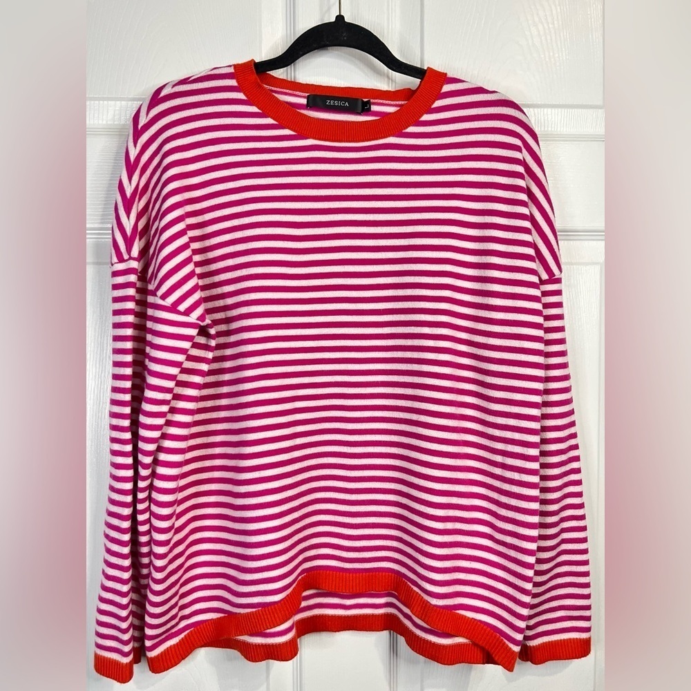 Zesica women’s striped pullover sweater - Size Large